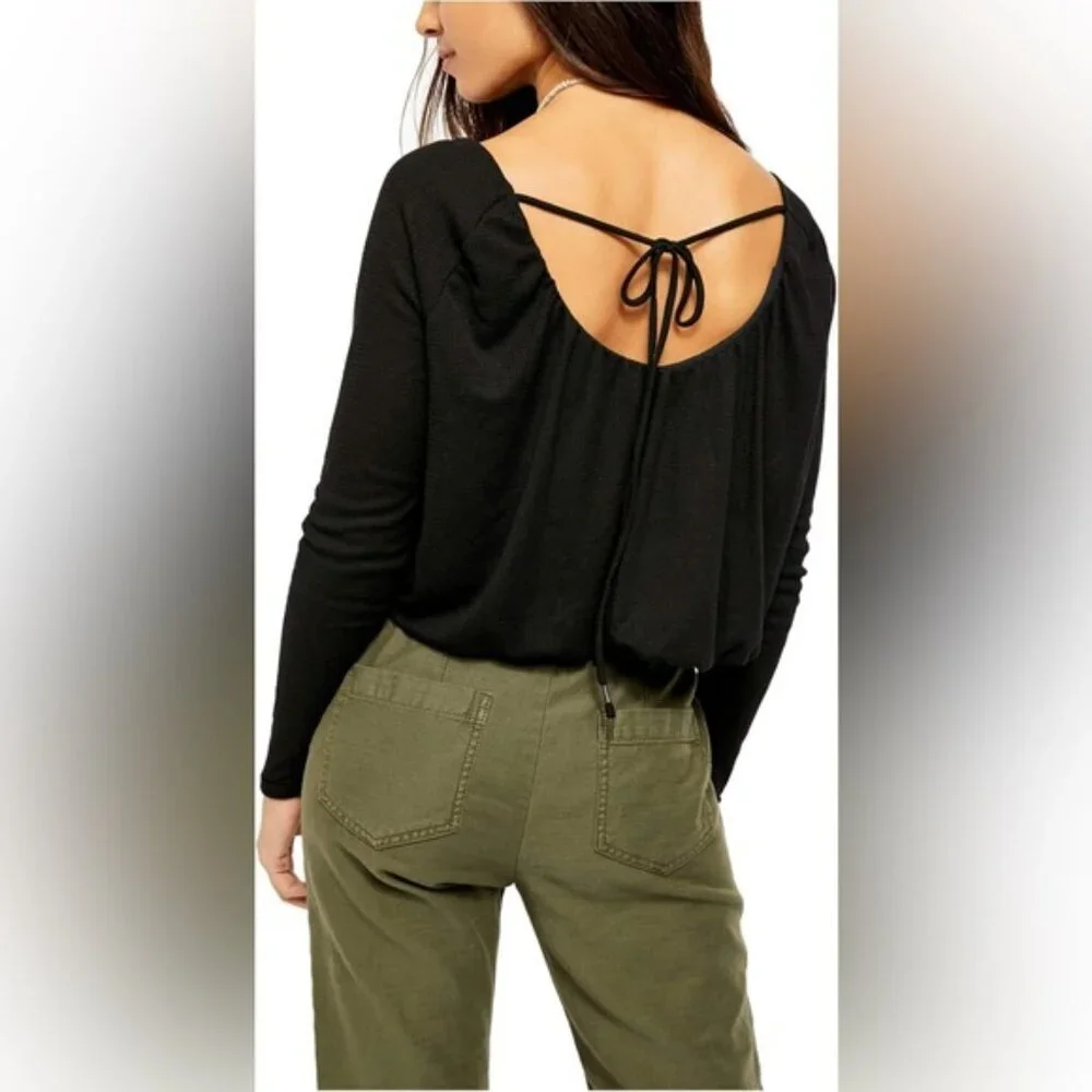 NEW FREE PEOPLE we the free bondi thermal in black xs